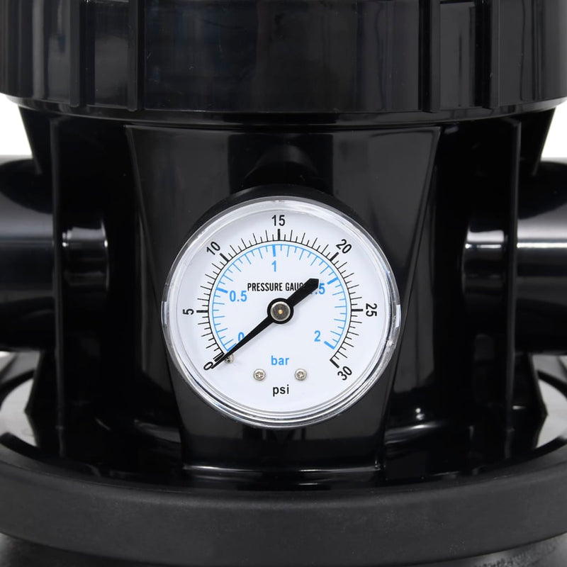 vidaXL fekete medence-homokszűrő 6-állású szeleppel