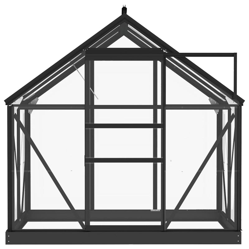 vidaXL antracitszürke üveg és alumínium melegház 155 x 103 x 191 cm
