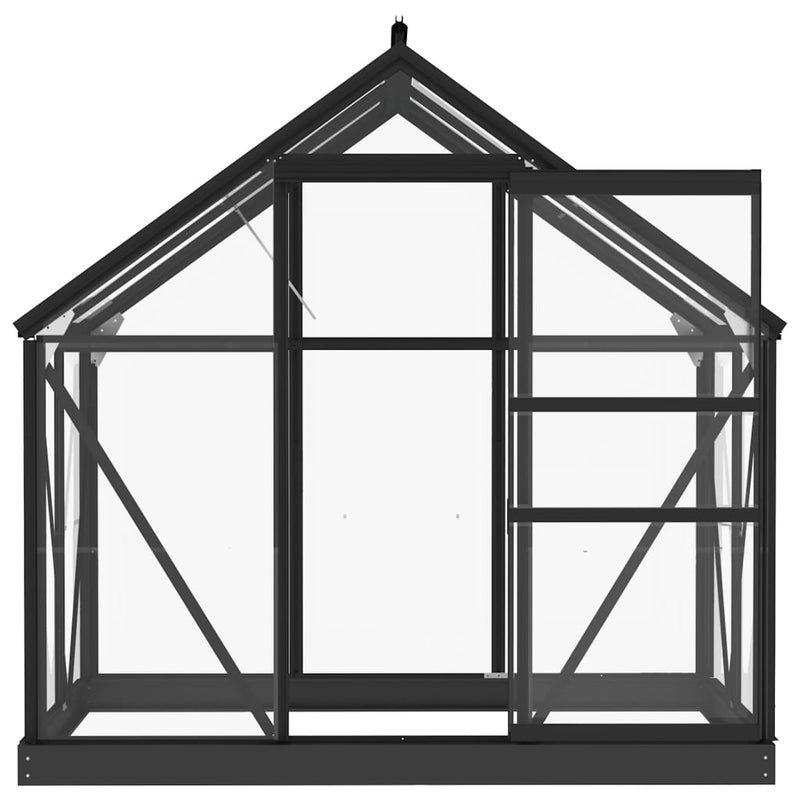 vidaXL antracitszürke üveg és alumínium melegház 155 x 103 x 191 cm