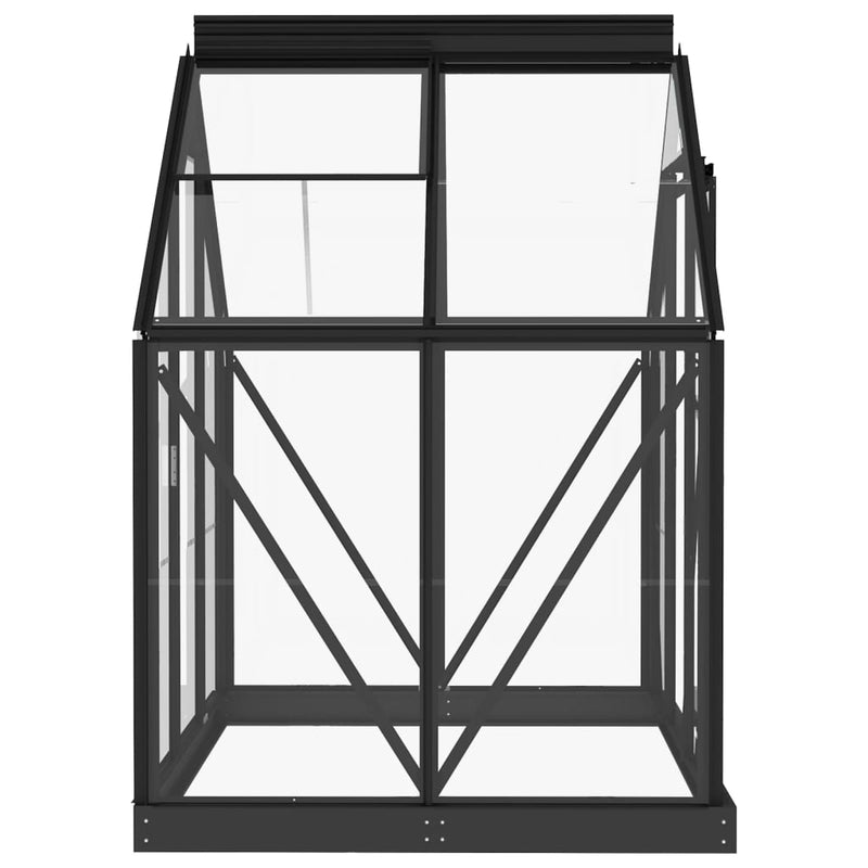 vidaXL antracitszürke üveg és alumínium melegház 155 x 103 x 191 cm