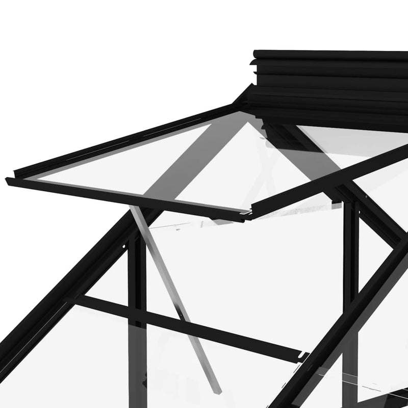 vidaXL antracitszürke üveg és alumínium melegház 155 x 103 x 191 cm