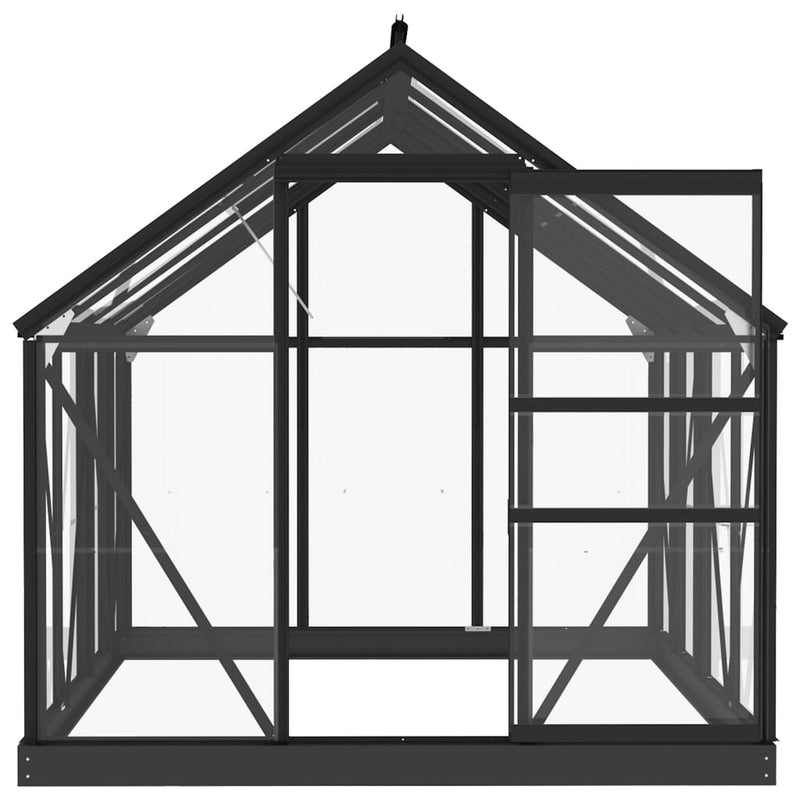 vidaXL antracitszürke üveg és alumínium melegház 155 x 200,5 x 191 cm