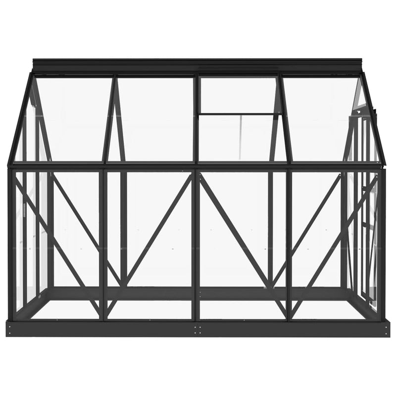 vidaXL antracitszürke üveg és alumínium melegház 155 x 200,5 x 191 cm
