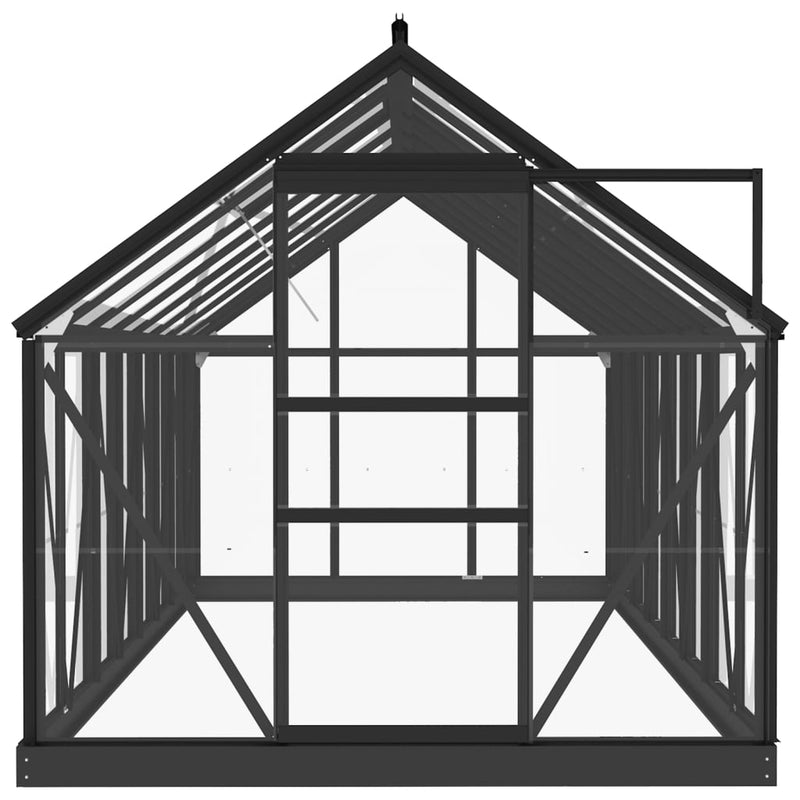 vidaXL antracitszürke üveg és alumínium melegház 155 x 395,5 x 191 cm