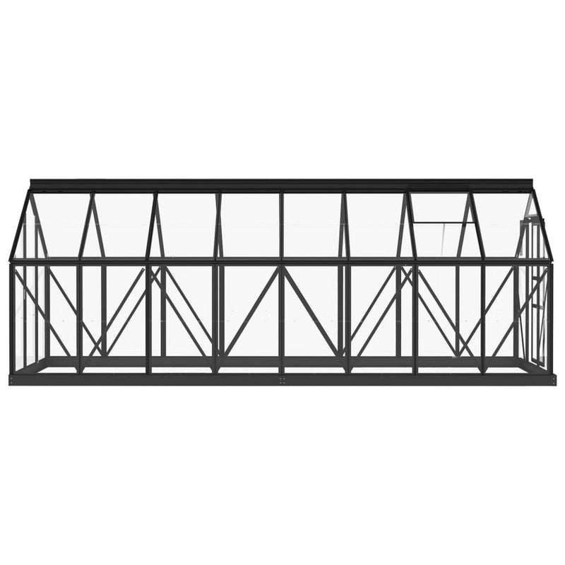 vidaXL antracitszürke üveg és alumínium melegház 155 x 395,5 x 191 cm
