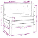 vidaXL kétszemélyes tömör fenyőfa kerti kanapé szürke párnákkal