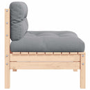 vidaXL kétszemélyes tömör fenyőfa kerti kanapé krémszínű párnákkal