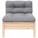 vidaXL 3 részes tömör fenyőfa kerti ülőgarnitúra szürke párnákkal