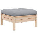 vidaXL 3 részes tömör fenyőfa kerti ülőgarnitúra szürke párnákkal