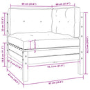 vidaXL 3 részes tömör fenyőfa kerti ülőgarnitúra szürke párnákkal