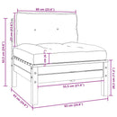 vidaXL 3 részes tömör fenyőfa kerti ülőgarnitúra szürke párnákkal