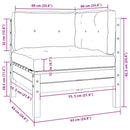 vidaXL 3 részes fekete tömör fenyőfa kerti ülőgarnitúra párnákkal