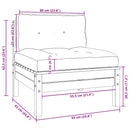 vidaXL 3 részes fekete tömör fenyőfa kerti ülőgarnitúra párnákkal