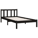 vidaXL Small Single fekete tömör fenyőfa ágykeret 75 x 190 cm