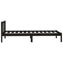 vidaXL Small Single fekete tömör fenyőfa ágykeret 75 x 190 cm