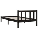 vidaXL Small Single fekete tömör fenyőfa ágykeret 75 x 190 cm