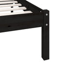 vidaXL Small Single fekete tömör fenyőfa ágykeret 75 x 190 cm