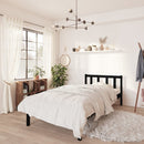 vidaXL Small Single fekete tömör fenyőfa ágykeret 75 x 190 cm