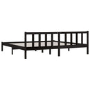 vidaXL Super King fekete tömör fenyőfa ágykeret 180 x 200 cm