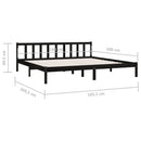 vidaXL Super King fekete tömör fenyőfa ágykeret 180 x 200 cm
