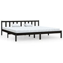 vidaXL fekete tömör fenyőfa ágykeret 200 x 200 cm