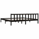 vidaXL fekete tömör fenyőfa ágykeret 200 x 200 cm