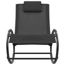 vidaXL fekete acél és textilén napozóágy párnával