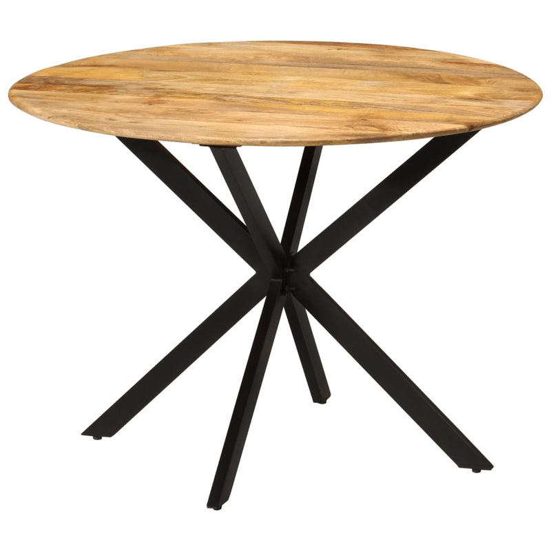 vidaXL tömör mangófa és acél étkezőasztal Ø110 x 78 cm