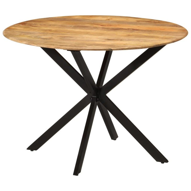 vidaXL tömör mangófa és acél étkezőasztal Ø110 x 78 cm