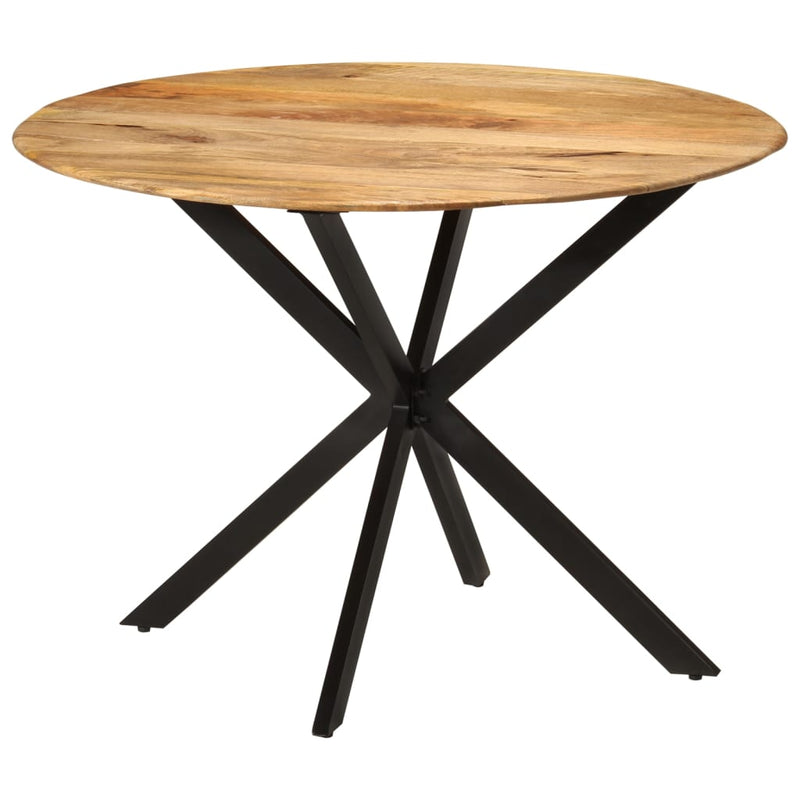 vidaXL tömör mangófa és acél étkezőasztal Ø110 x 78 cm