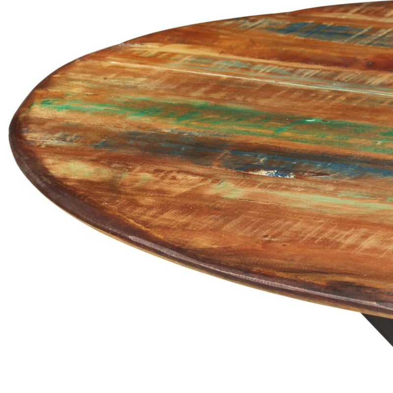 vidaXL tömör újrahasznosított fa és acél étkezőasztal Ø110 x 78 cm