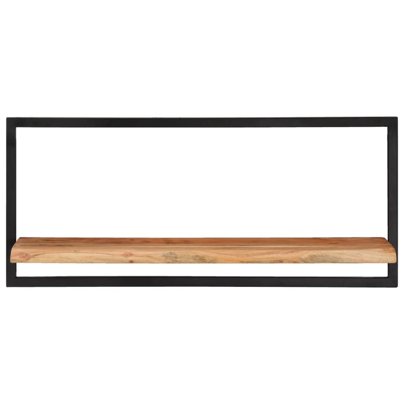 vidaXL 2 darab tömör akácfa és acél falipolc 80 x 25 x 35 cm