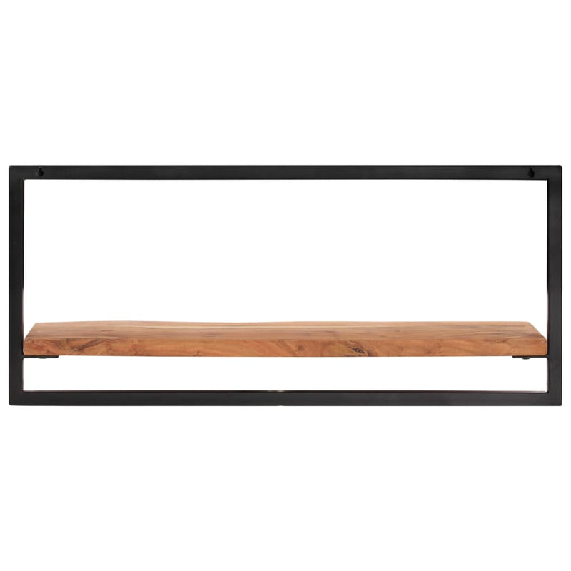 vidaXL 2 darab tömör akácfa és acél falipolc 80 x 25 x 35 cm
