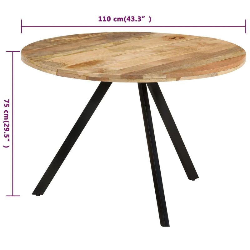 vidaXL tömör mangófa étkezőasztal 110 x 75 cm