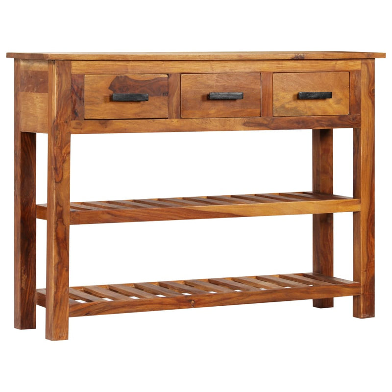 vidaXL 3 fiókos tömör akácfa tálalószekrény 110 x 30 x 80 cm