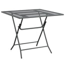 vidaXL antracitszürke expandált fém hálós kerti asztal 80 x 80 x 72 cm