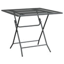 vidaXL antracitszürke expandált fém hálós kerti asztal 80 x 80 x 72 cm