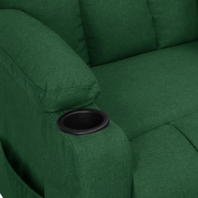 vidaXL sötétzöld szövet dönthető fotel