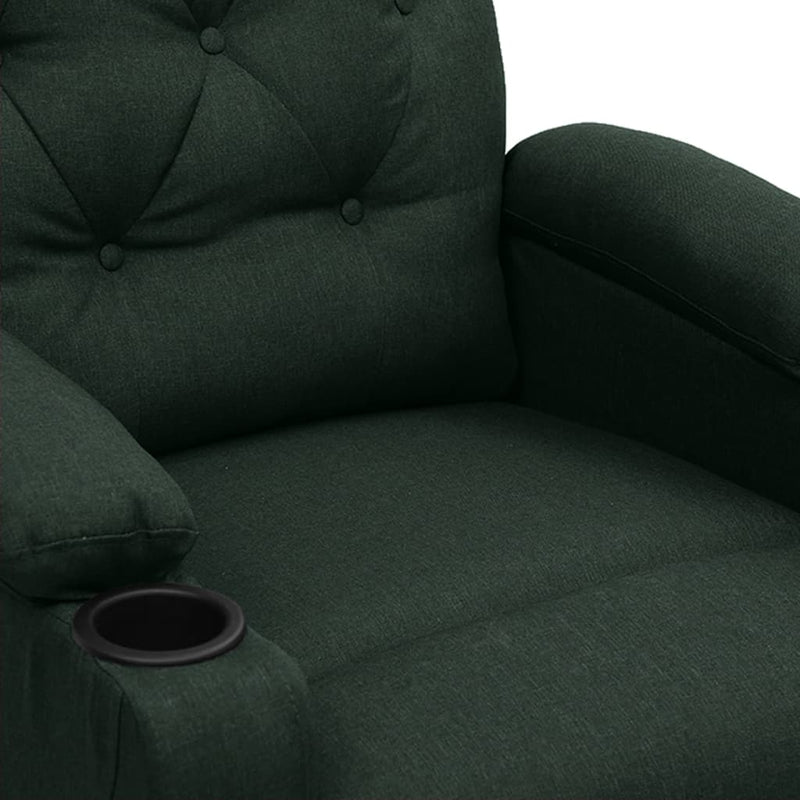vidaXL sötétzöld szövet masszázsfotel
