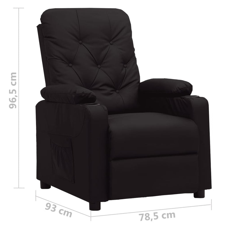 vidaXL fekete műbőr dönthető fotel