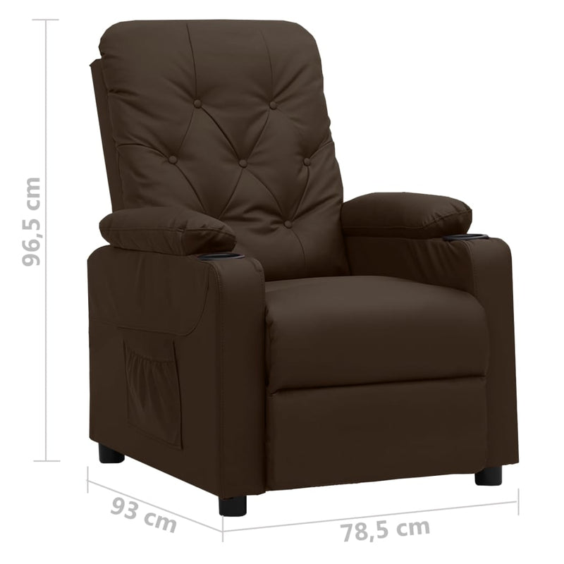 vidaXL barna műbőr dönthető fotel