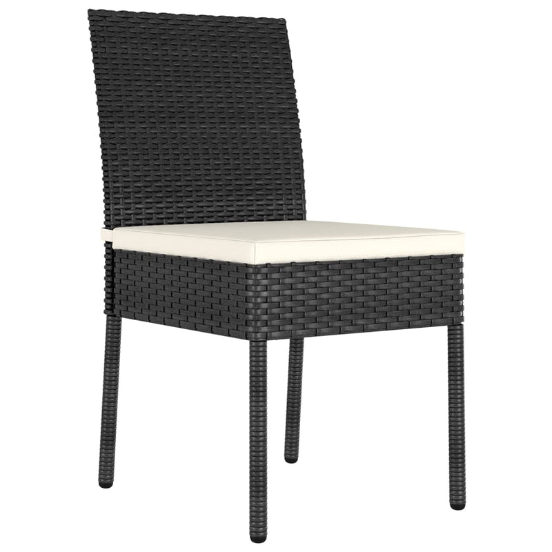 vidaXL 4 db fekete polyrattan kerti étkezőszék