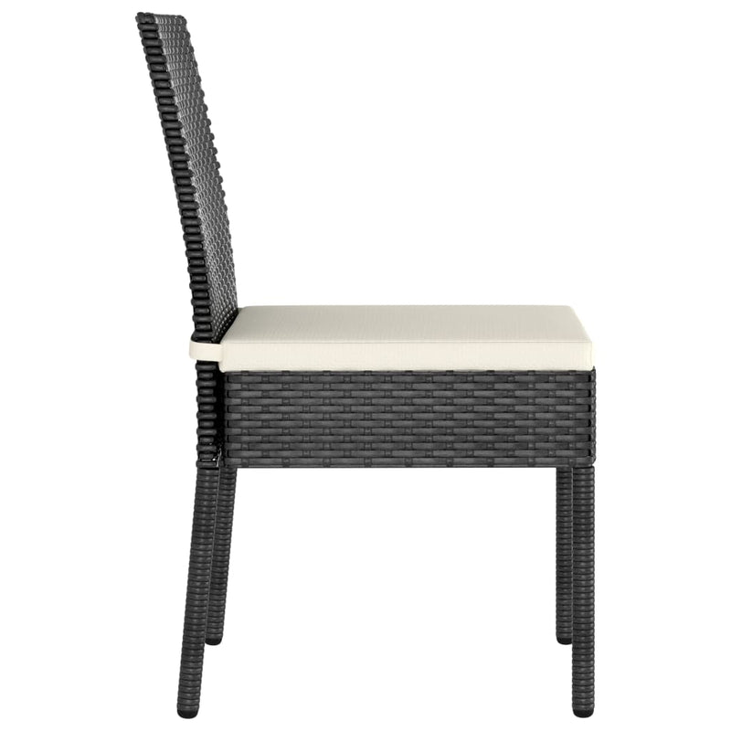 vidaXL 4 db fekete polyrattan kerti étkezőszék