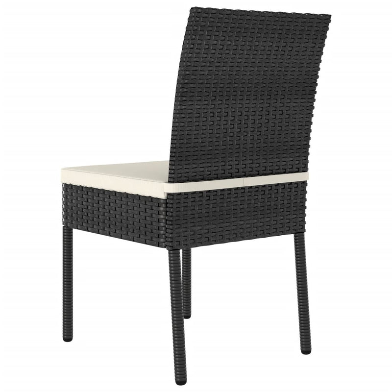 vidaXL 4 db fekete polyrattan kerti étkezőszék
