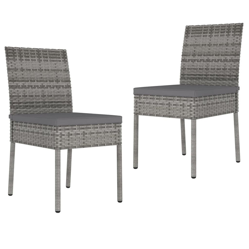 vidaXL 2 db szürke polyrattan kerti étkezőszék