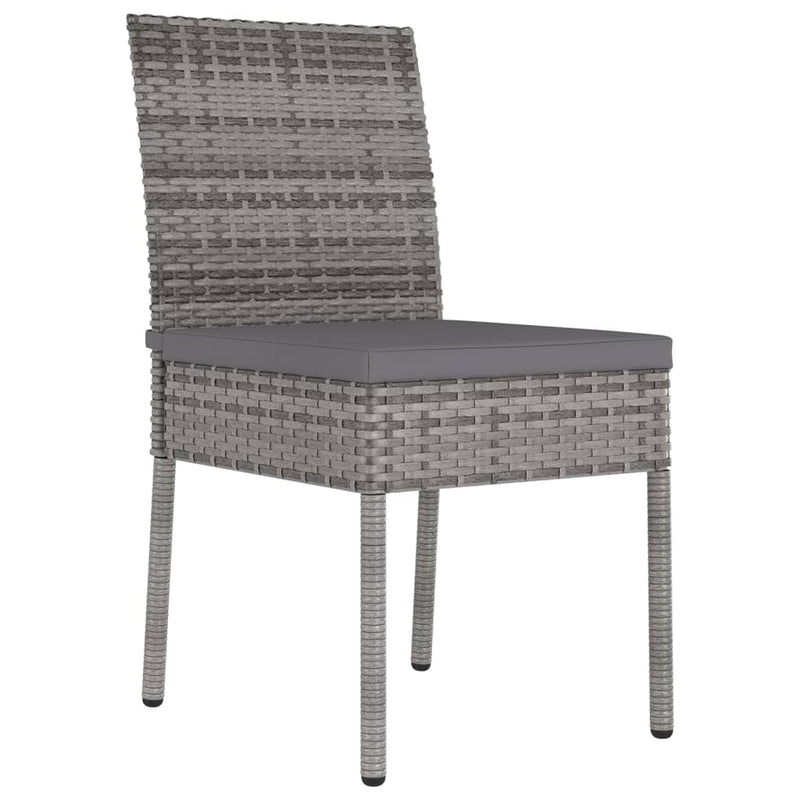 vidaXL 2 db szürke polyrattan kerti étkezőszék