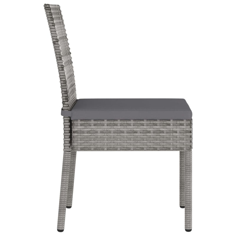 vidaXL 2 db szürke polyrattan kerti étkezőszék