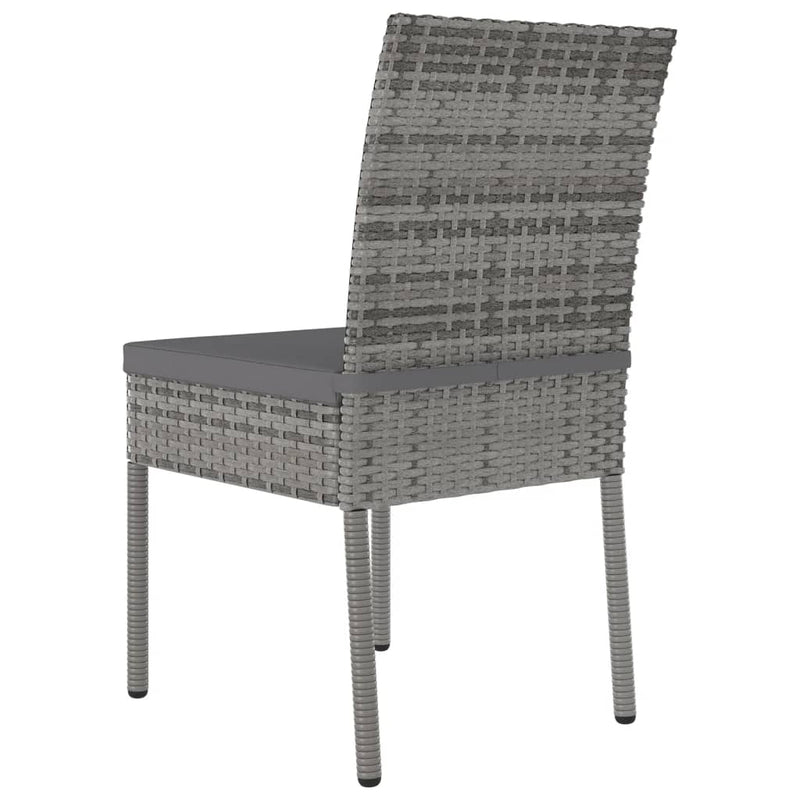 vidaXL 2 db szürke polyrattan kerti étkezőszék
