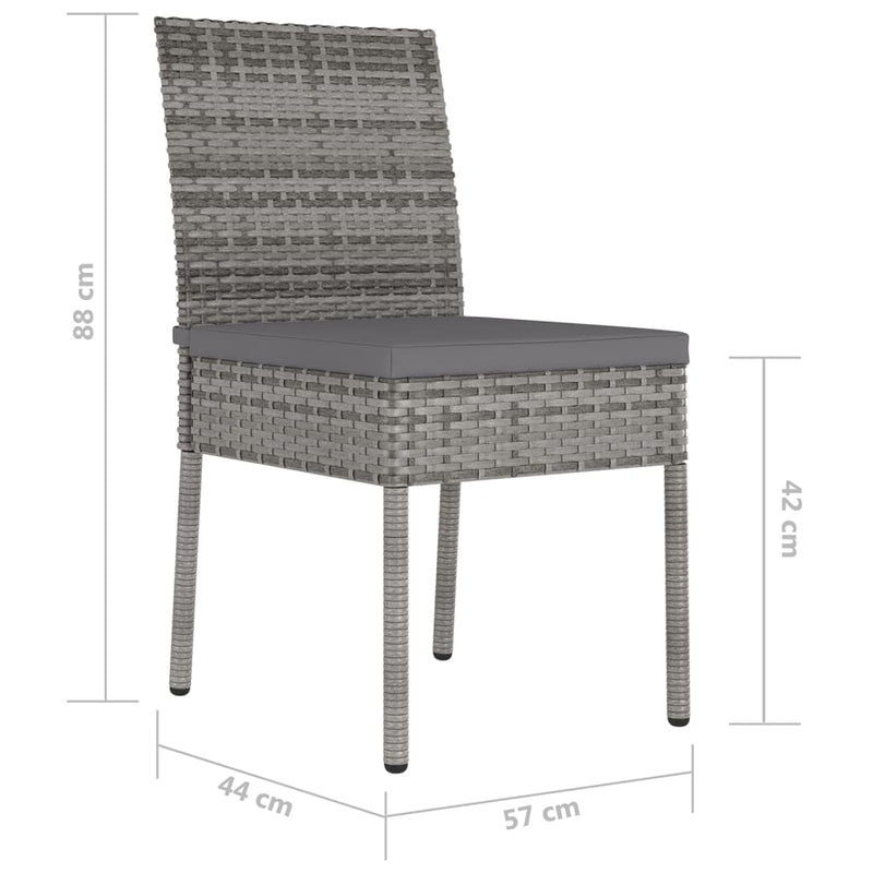 vidaXL 2 db szürke polyrattan kerti étkezőszék