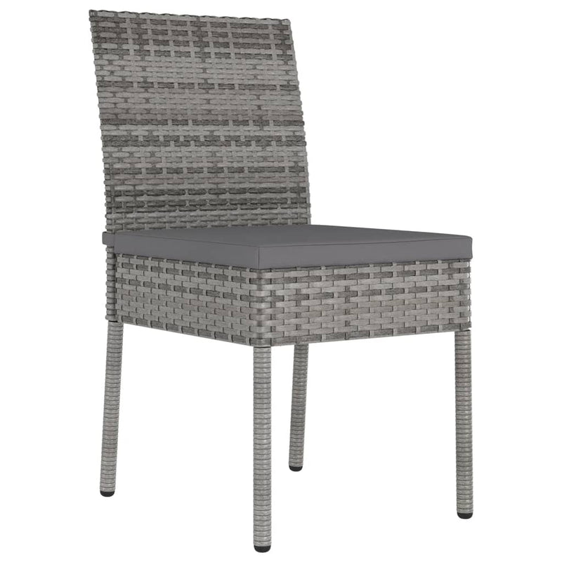 vidaXL 4 db szürke polyrattan kerti étkezőszék